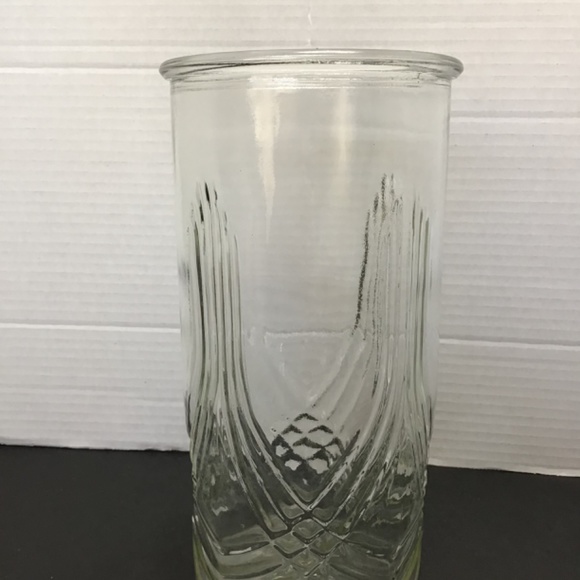 Vintage 9.75” Clear Art Deco Glass Hoosier Vase - Picture 2 of 5